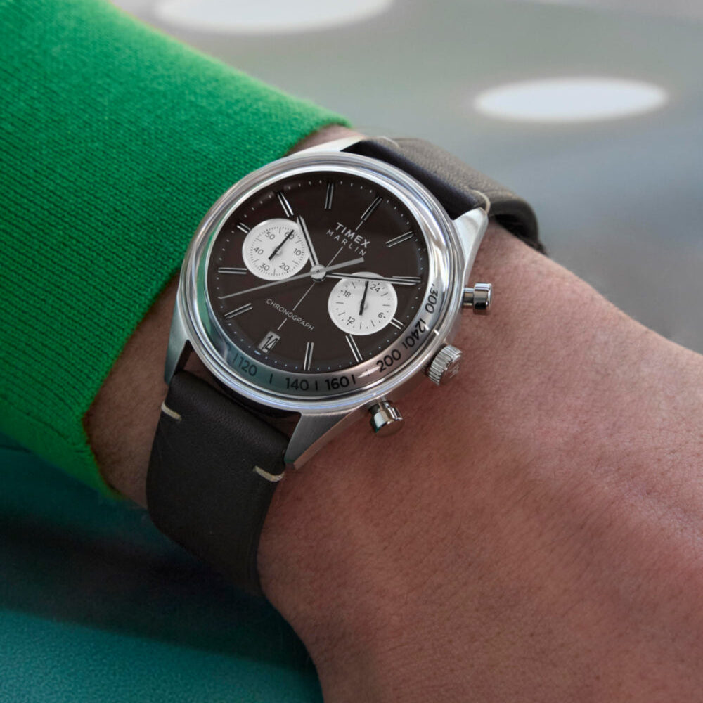 Marlin® Jet Quartz Chronograph 40mm Leather Strap Watch