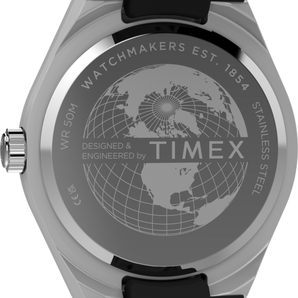 Q Timex Continental GMT 39mm Synthetic Rubber Watch