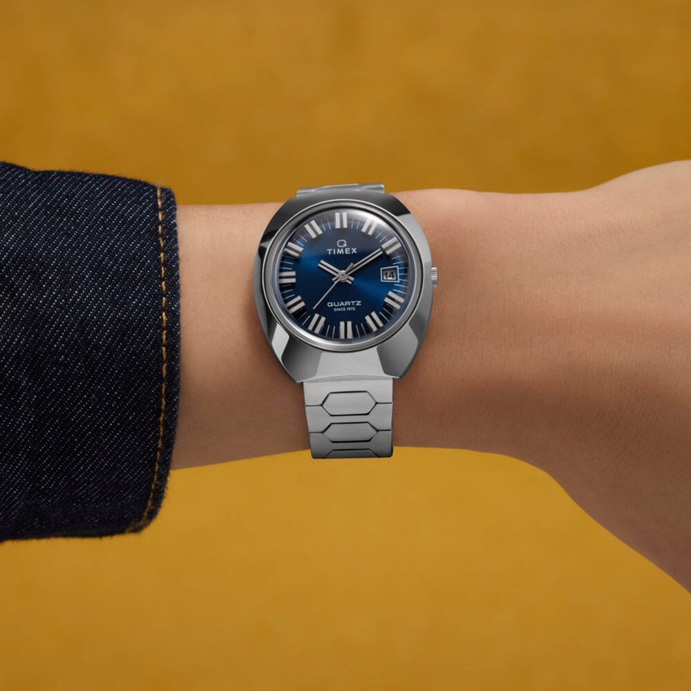 Q Timex® 1972 Time Machine Reissue 39mm Stainless Steel Bracelet Watch