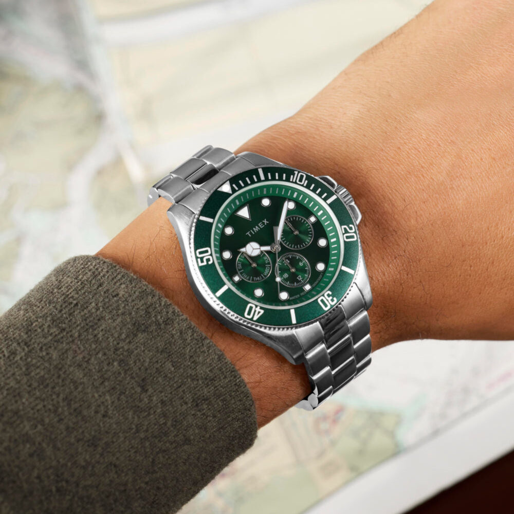 Harborside Coast Multifunction 43mm Stainless Steel Bracelet Watch