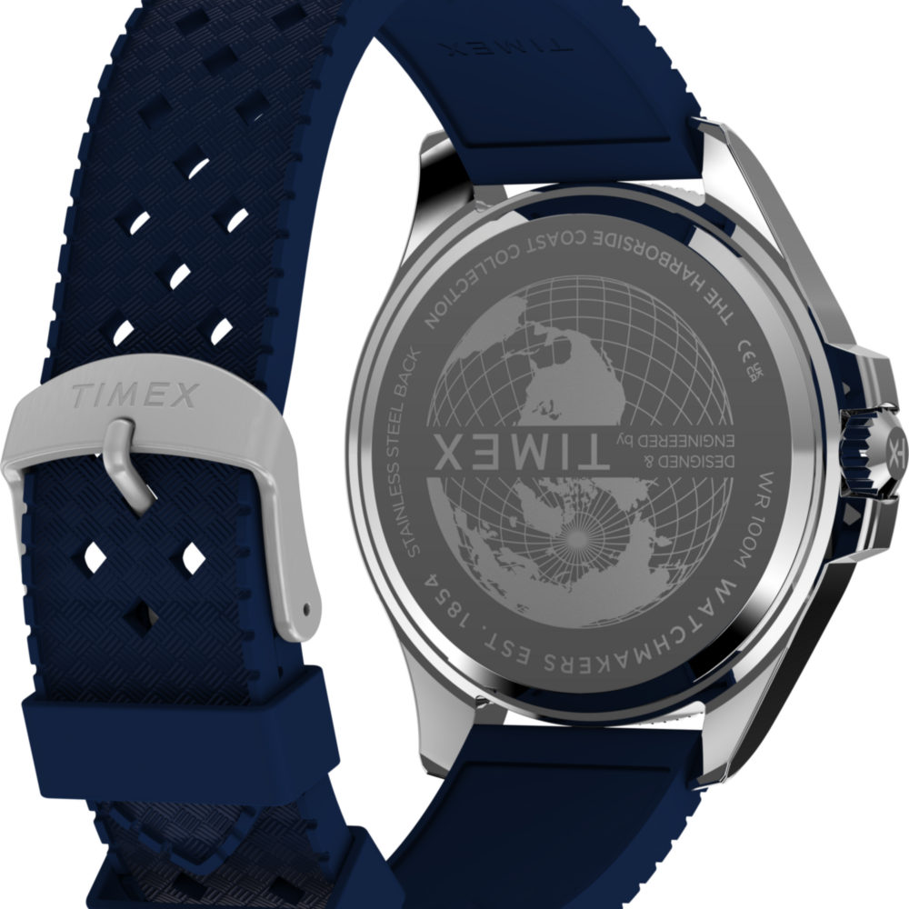 Harborside Coast Multifunction 43mm Synthetic Rubber Strap Watch