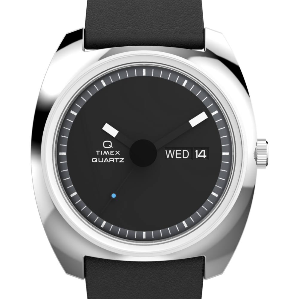 Q Timex® 1975 Enigma 37mm Leather Strap Watch
