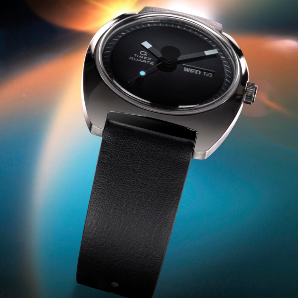 Q Timex® 1975 Enigma 37mm Leather Strap Watch