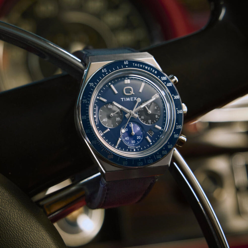 Q Timex® Chronograph 40mm Leather Strap Watch