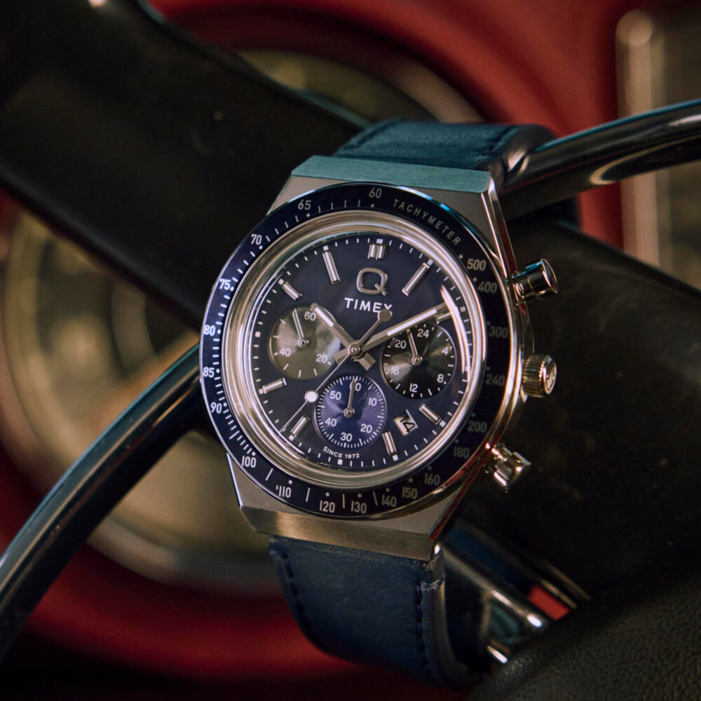 Q Timex® Chronograph 40mm Leather Strap Watch