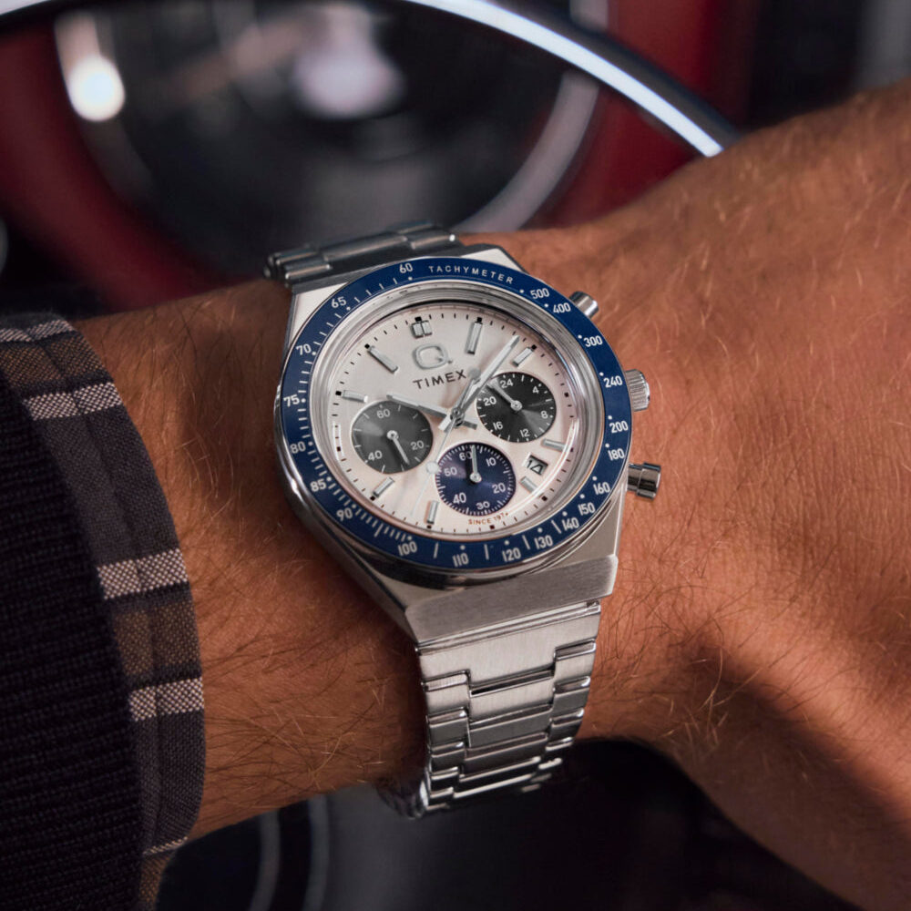 Q Timex® Chronograph 40mm Stainless Steel Bracelet Watch