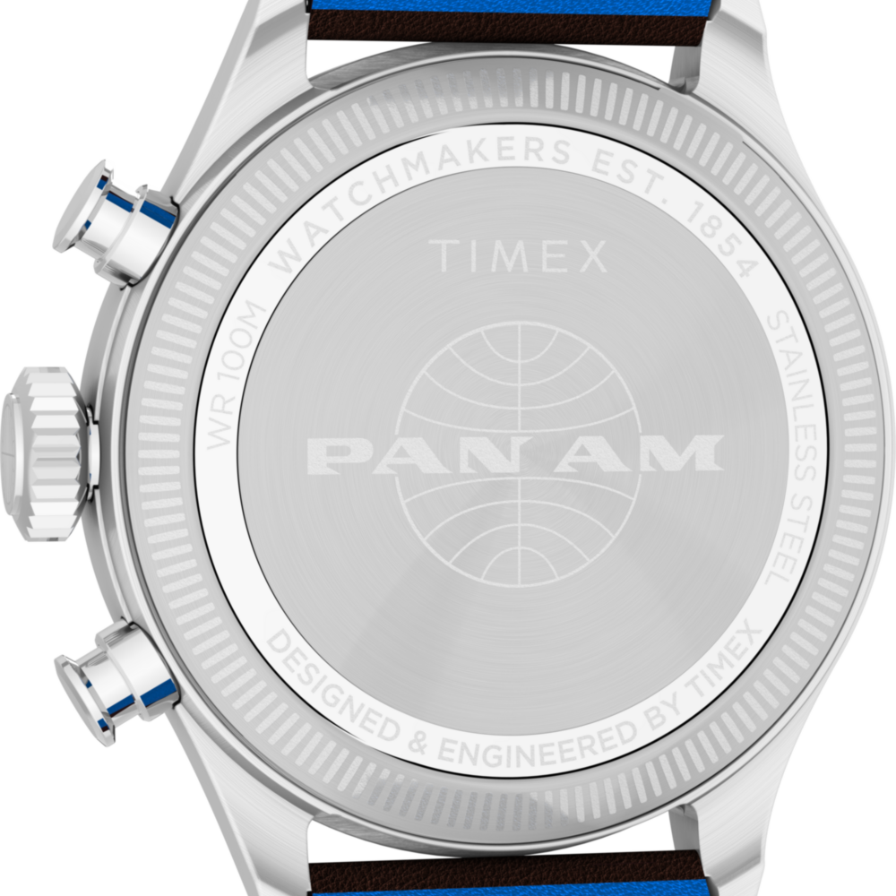Timex x Pan Am® Waterbury Ace Chronograph 41mm Leather Strap Watch