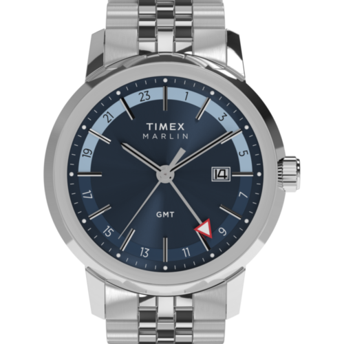 Marlin® Quartz GMT 40mm Stainless Steel Bracelet Watch
