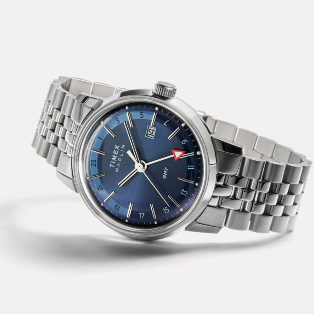 Marlin® Quartz GMT 40mm Stainless Steel Bracelet Watch