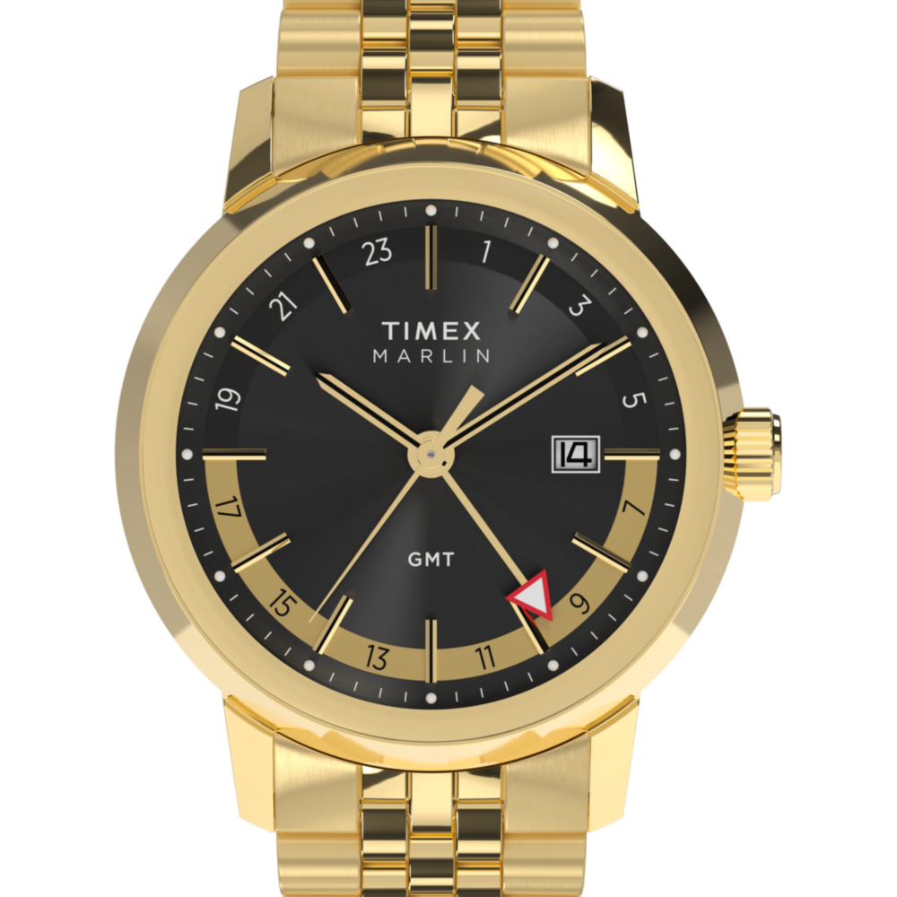 Marlin® Quartz GMT 40mm Stainless Steel Bracelet Watch