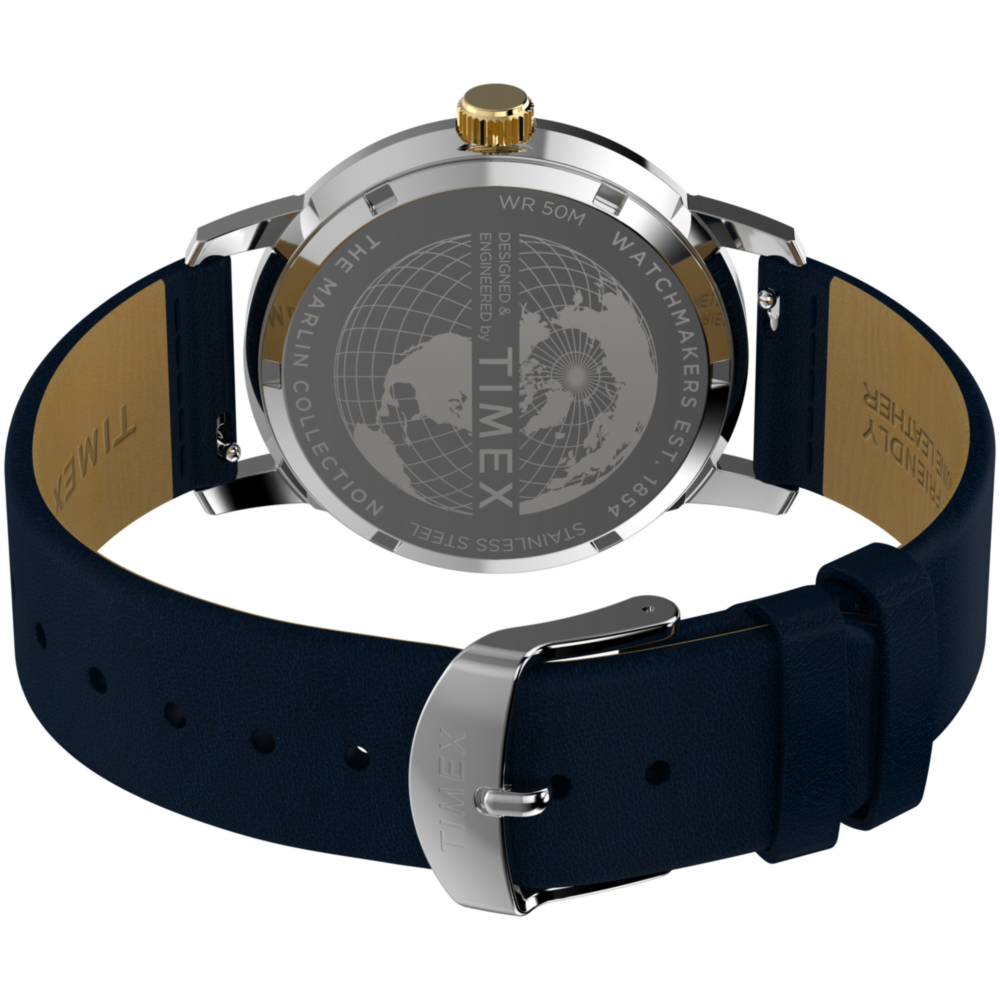 Marlin® Quartz GMT 40mm Leather Strap Watch