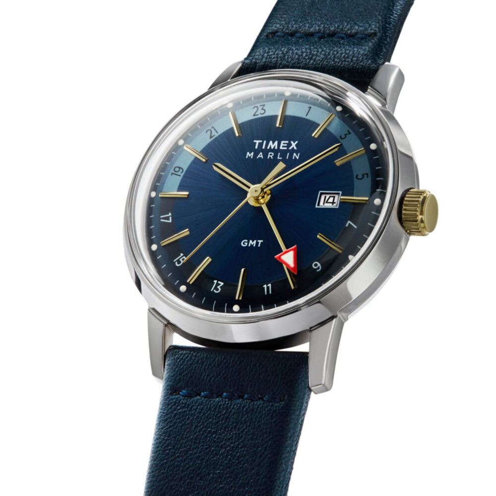 Marlin® Quartz GMT 40mm Leather Strap Watch