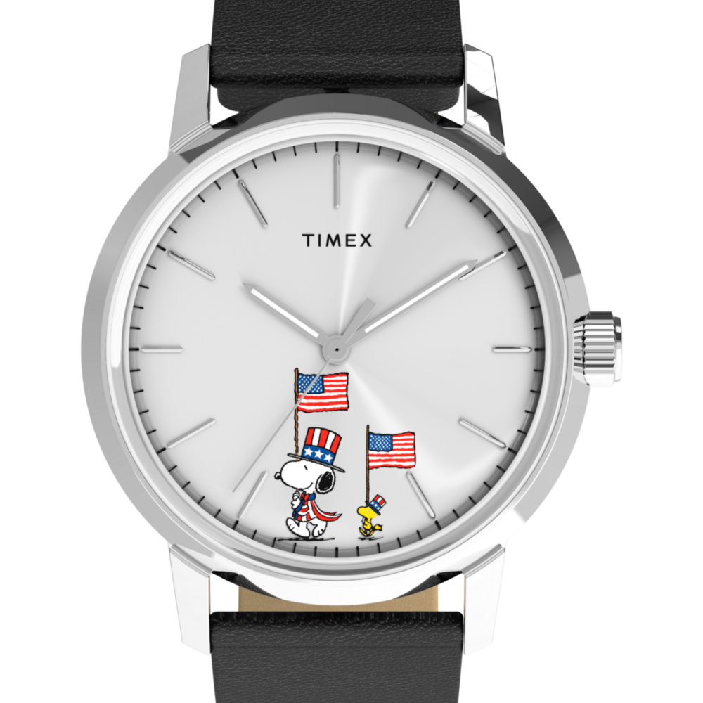 Peanuts® x Timex Marlin® Automatic Americana 40mm Leather Strap Watch