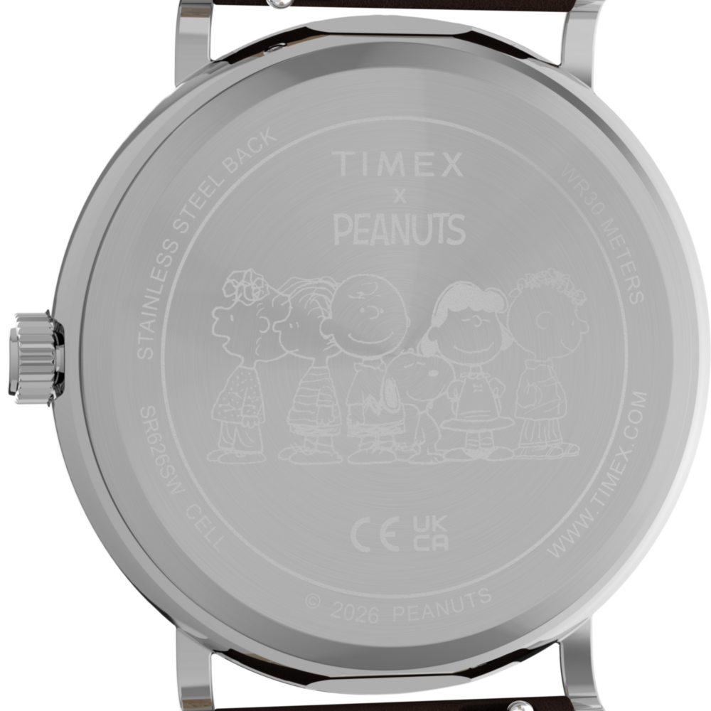 Peanuts® x Timex Weekender Baseball 38mm Leather Strap Watch