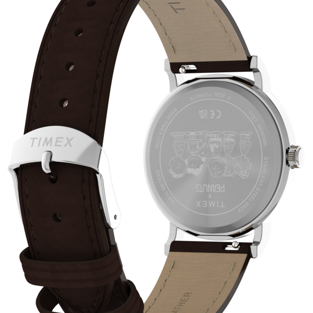Peanuts® x Timex Weekender Baseball 38mm Leather Strap Watch