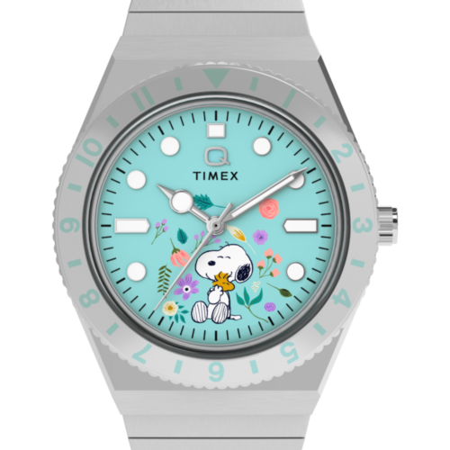 Peanuts® x Q Timex® 36mm Stainless Steel Expansion Band Watch