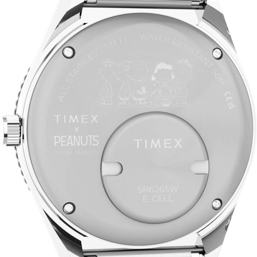 Peanuts® x Q Timex® 36mm Stainless Steel Expansion Band Watch
