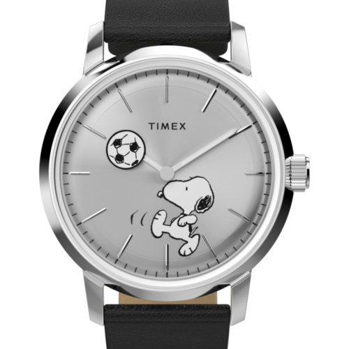 Peanuts® x Timex Marlin® Automatic Soccer 40mm Leather Strap Watch