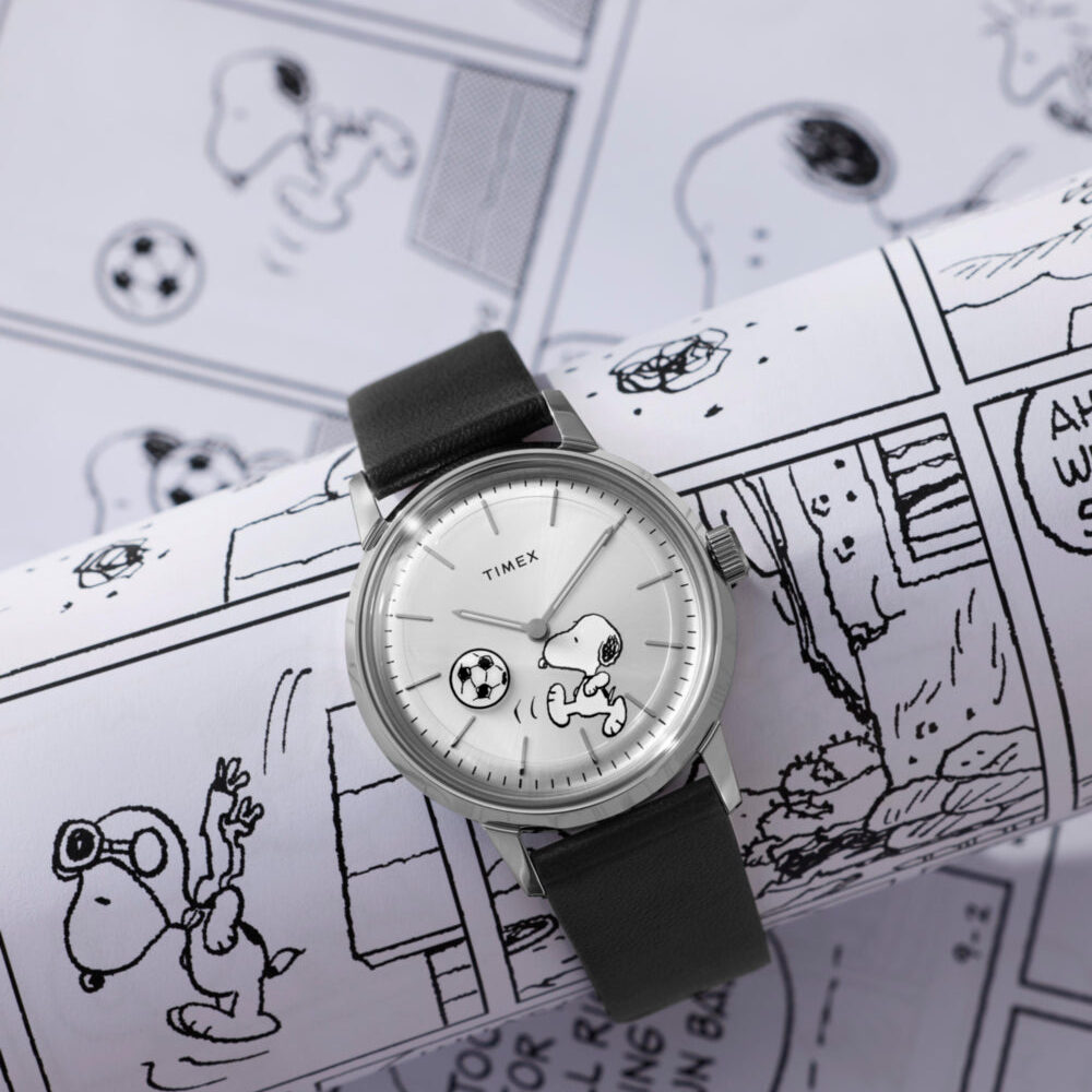 Peanuts® x Timex Marlin® Automatic Soccer 40mm Leather Strap Watch