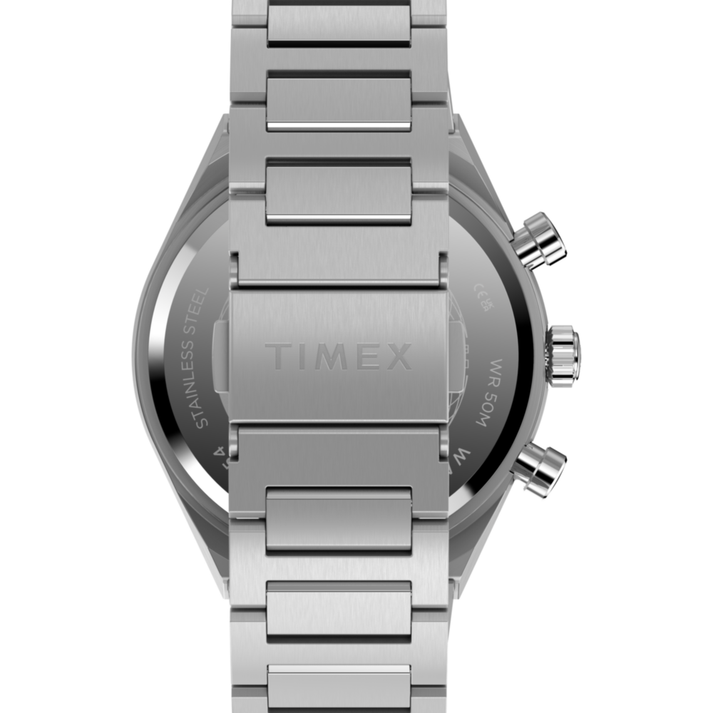 Q Timex Continental Chronograph 40mm Stainless Steel Bracelet Watch