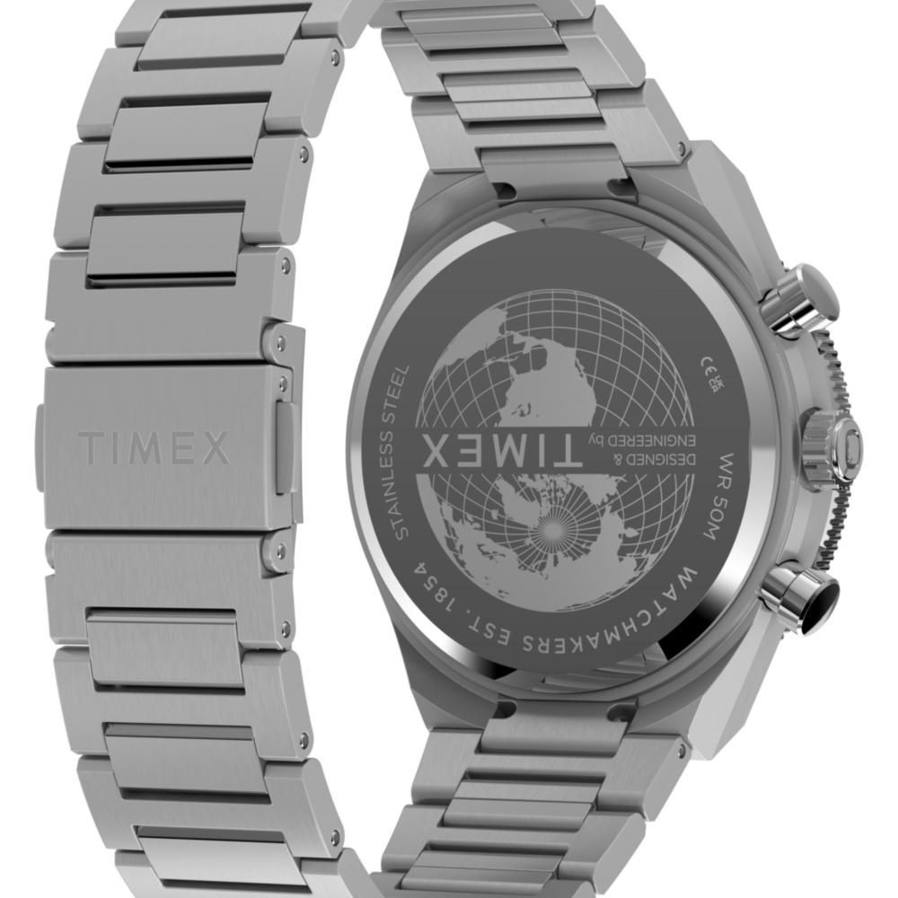Q Timex Continental Chronograph 40mm Stainless Steel Bracelet Watch