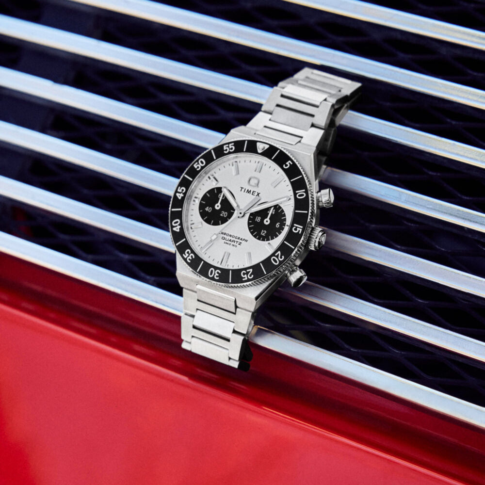 Q Timex Continental Chronograph 40mm Stainless Steel Bracelet Watch