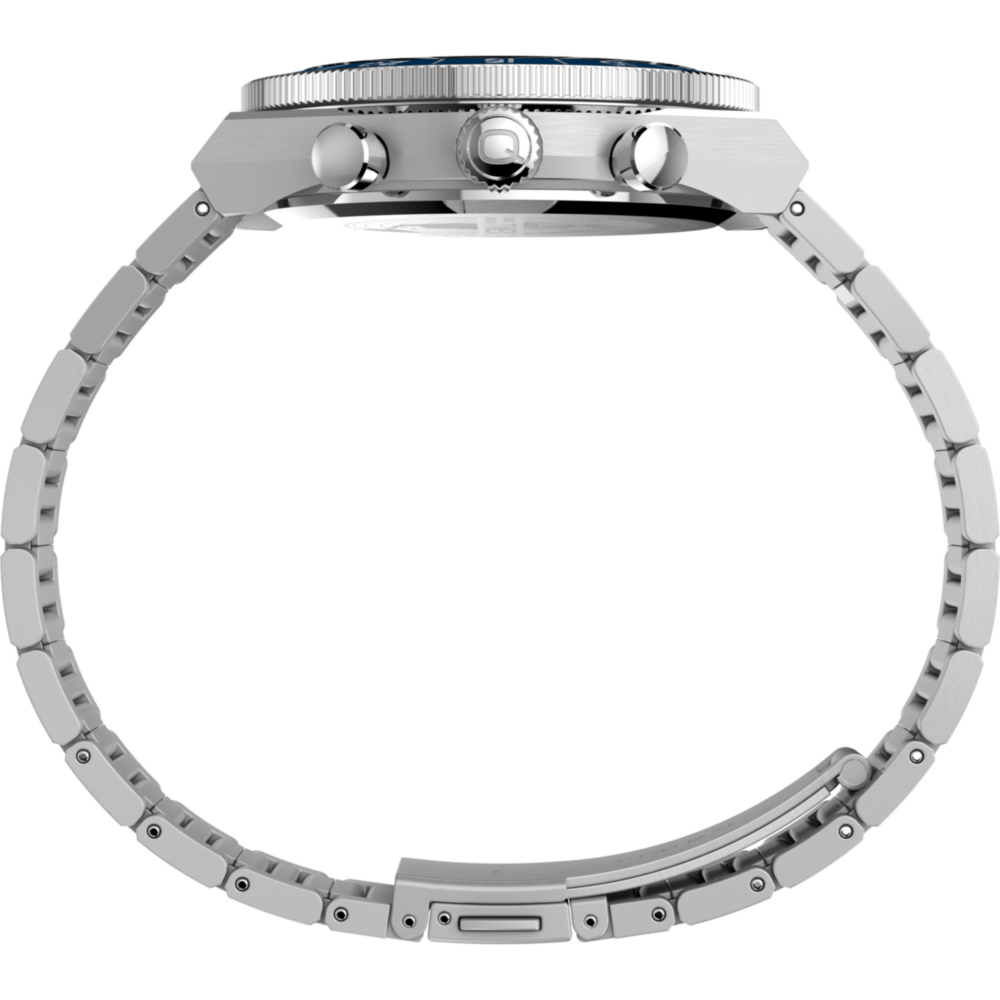 Q Timex Continental Chronograph 40mm Stainless Steel Bracelet Watch