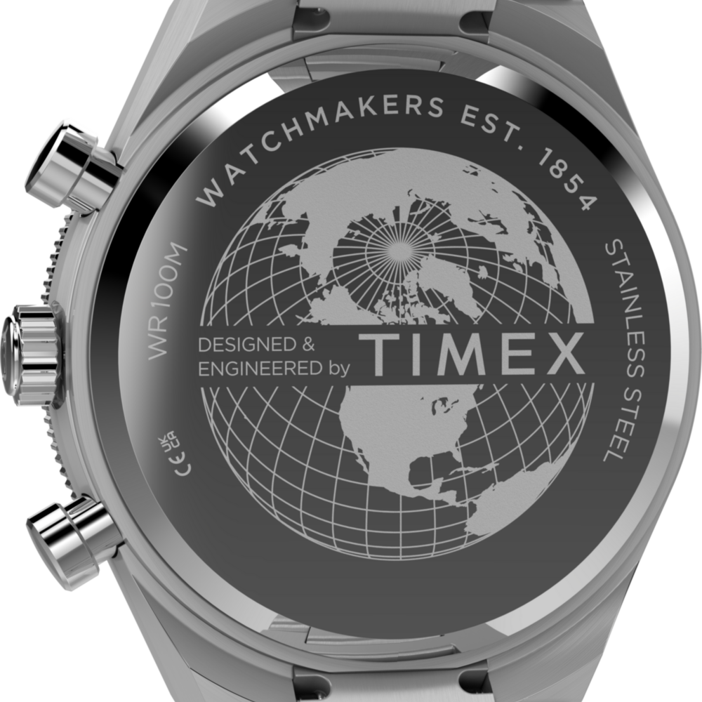 Q Timex Continental Chronograph 40mm Stainless Steel Bracelet Watch