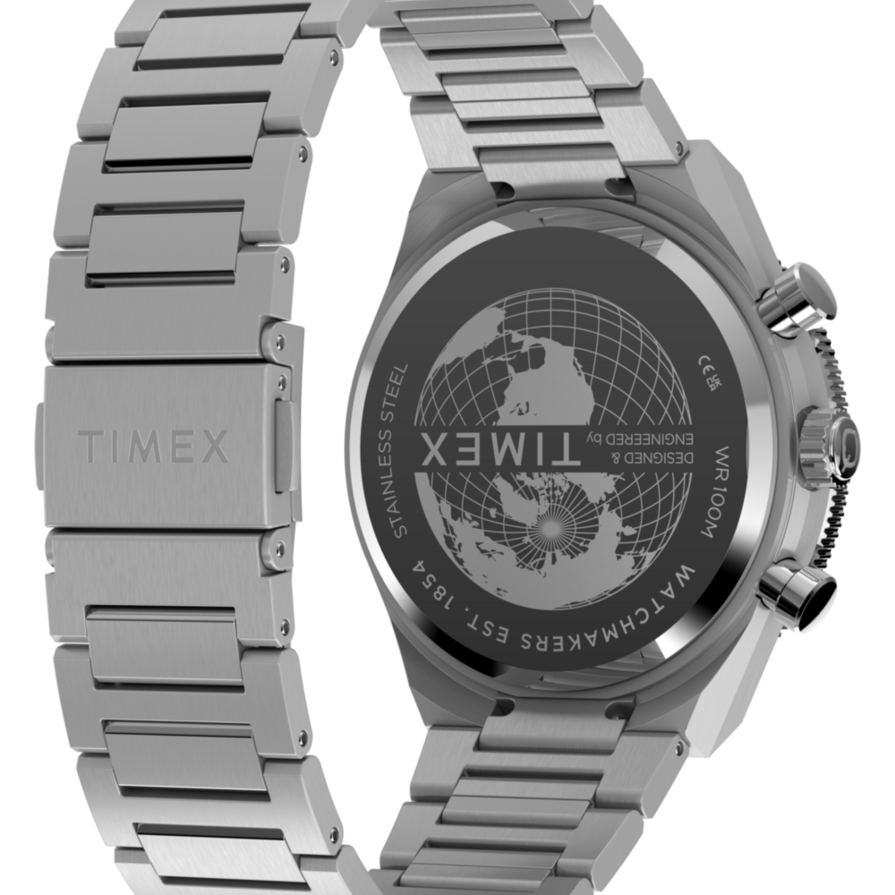 Q Timex Continental Chronograph 40mm Stainless Steel Bracelet Watch