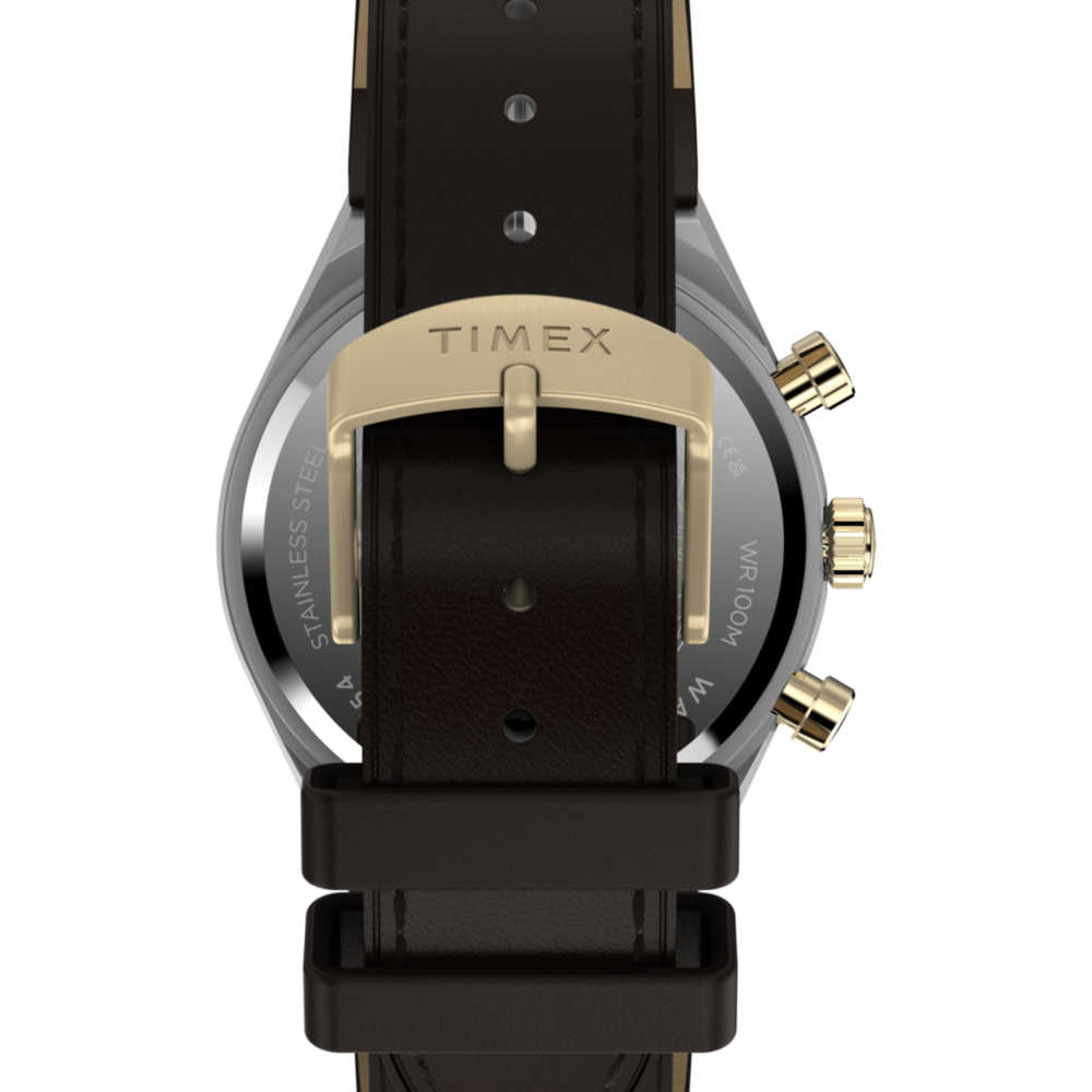 Q Timex Continental Chronograph 40mm Leather Strap Watch