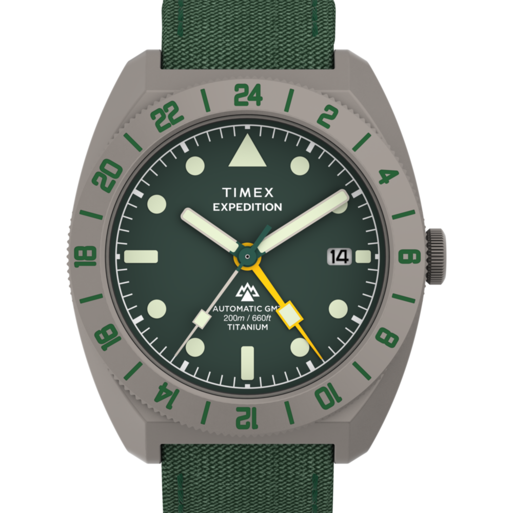 Expedition® Pioneer Titanium Automatic GMT 41mm Fabric Strap Watch