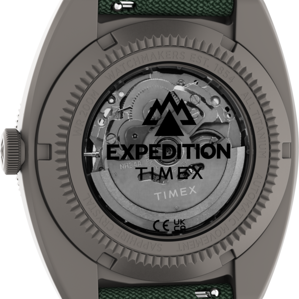 Expedition® Pioneer Titanium Automatic GMT 41mm Fabric Strap Watch