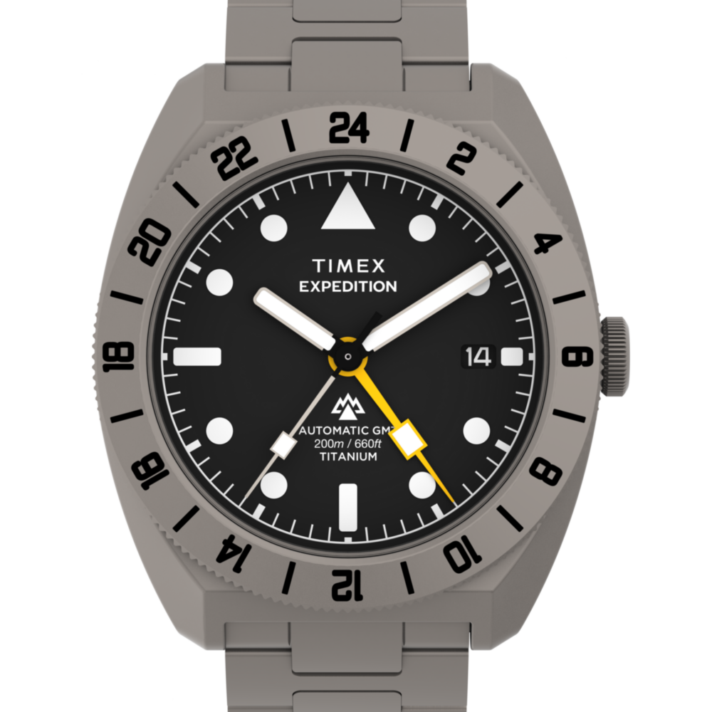 Expedition® Pioneer Titanium Automatic GMT 41mm Titanium Bracelet Watch