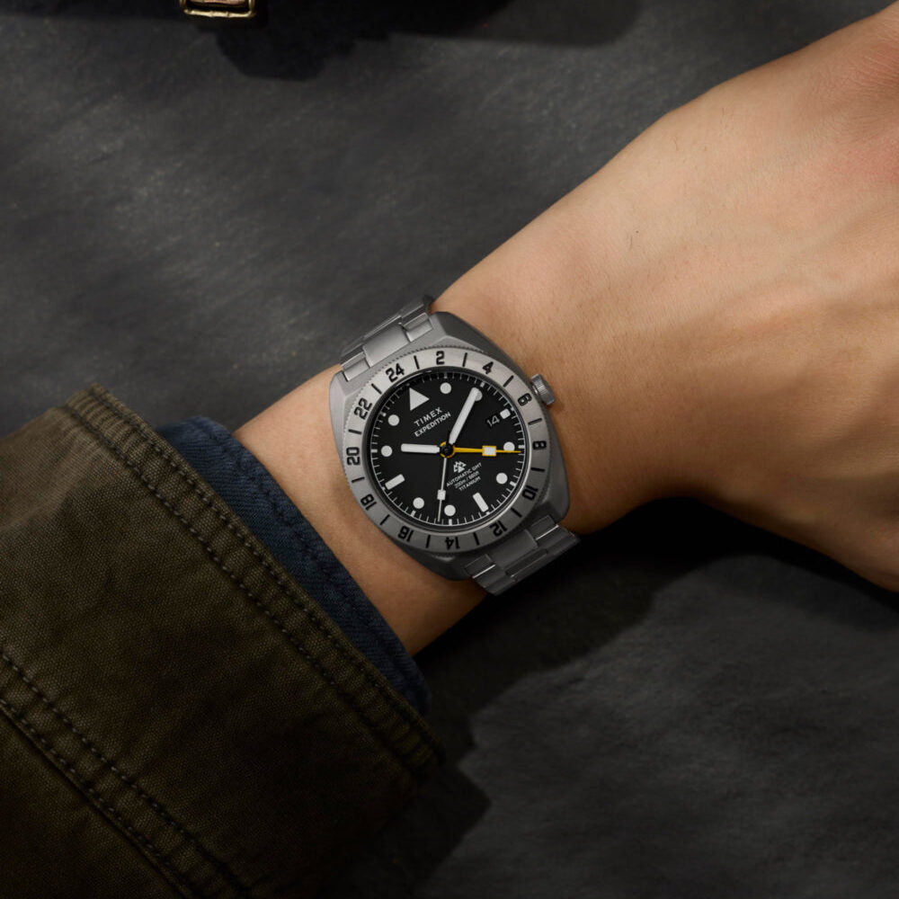 Expedition® Pioneer Titanium Automatic GMT 41mm Titanium Bracelet Watch