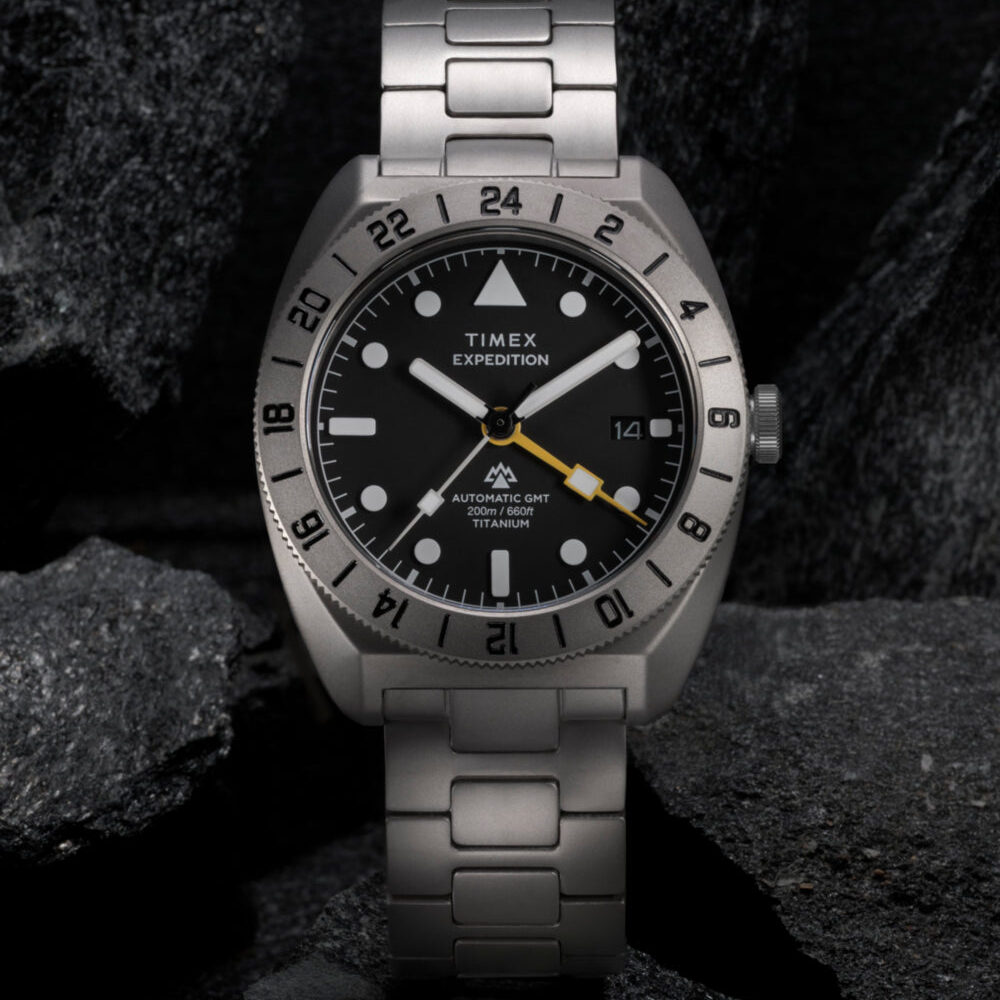 Expedition® Pioneer Titanium Automatic GMT 41mm Titanium Bracelet Watch