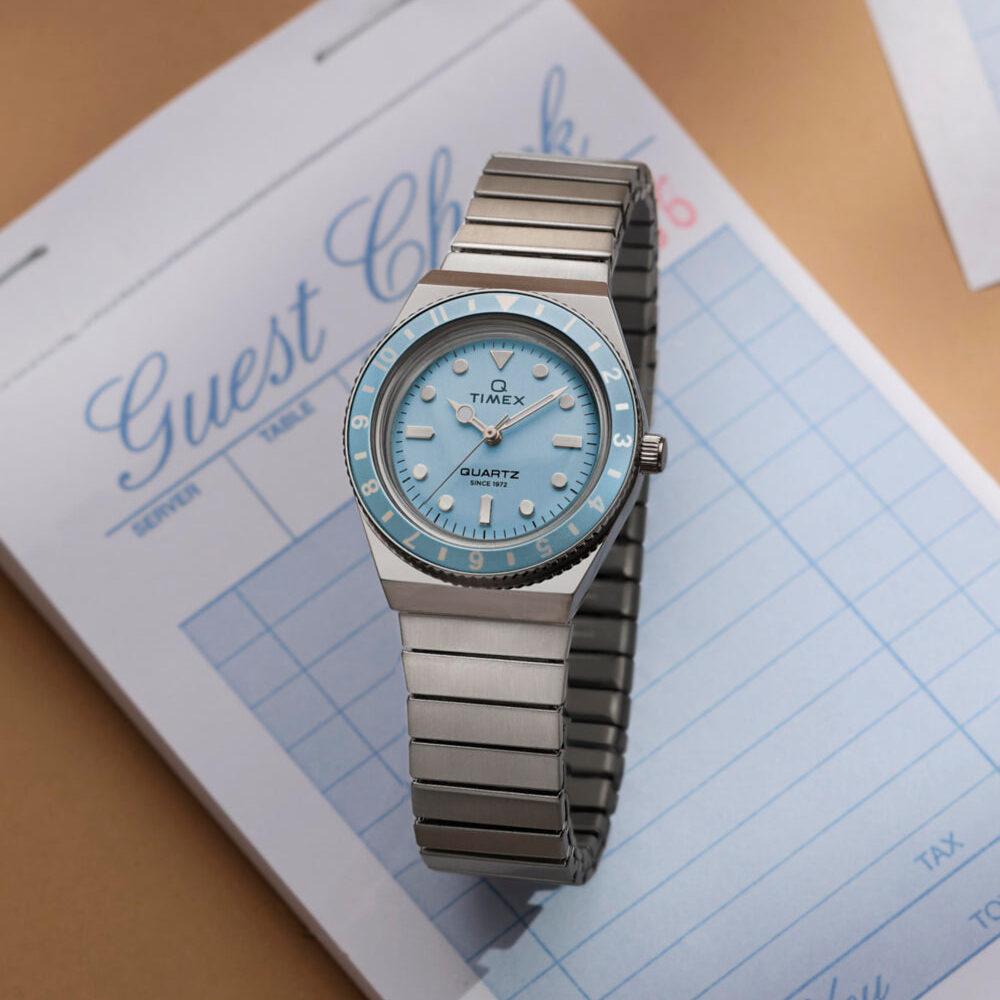 Q Timex® Mini 30mm Stainless Steel Expansion Band Watch