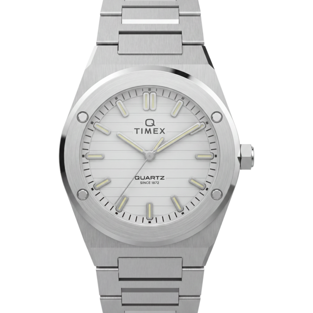 Q Timex Marbella 34mm Stainless Steel Bracelet Watch