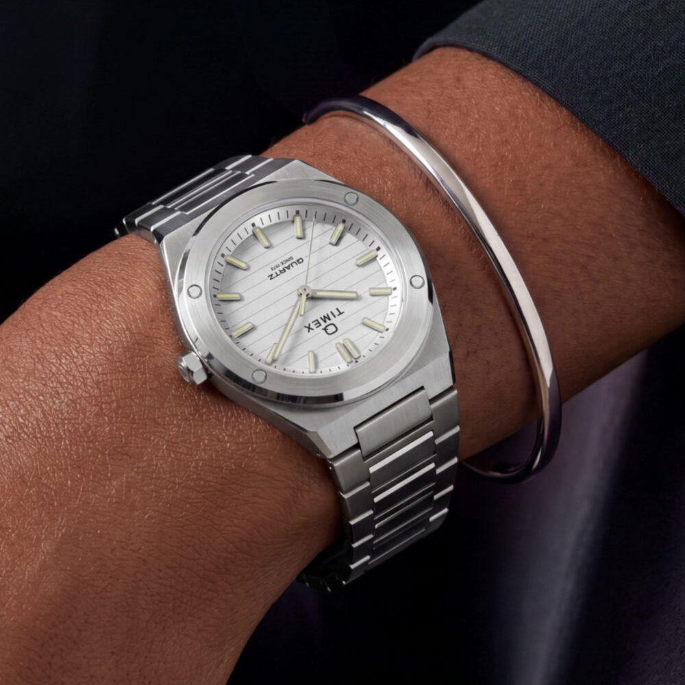 Q Timex Marbella 34mm Stainless Steel Bracelet Watch