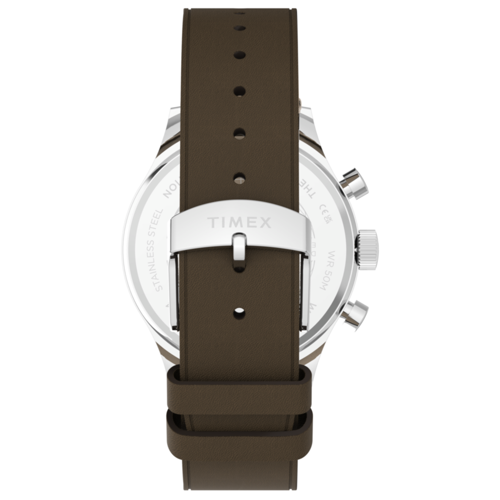 Timex Weekender® New England Chronograph 40mm Leather Strap Watch