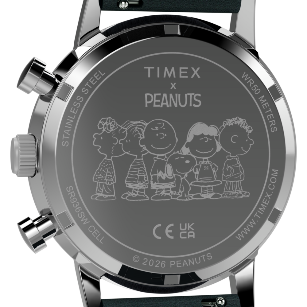 Peanuts® x Timex Marlin® Chronograph 40mm Leather Strap Watch