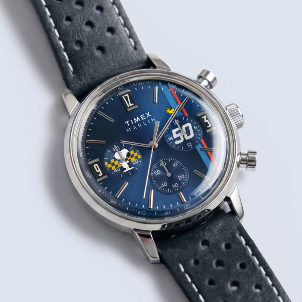 Peanuts® x Timex Marlin® Chronograph 40mm Leather Strap Watch