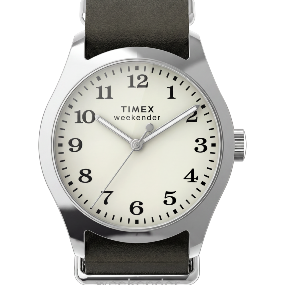 Timex Weekender® New England 34mm Leather Strap Watch