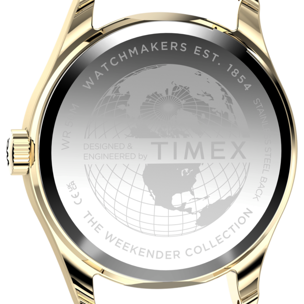 Timex Weekender® New England 34mm Leather Strap Watch