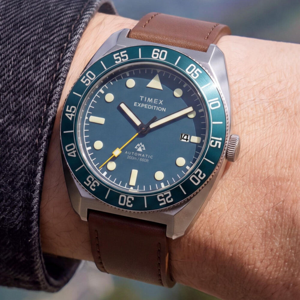 Expedition® Pioneer Automatic 41mm Leather Strap Watch