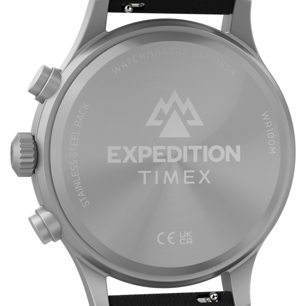 Expedition® Sierra Chronograph 43mm Leather Strap Watch