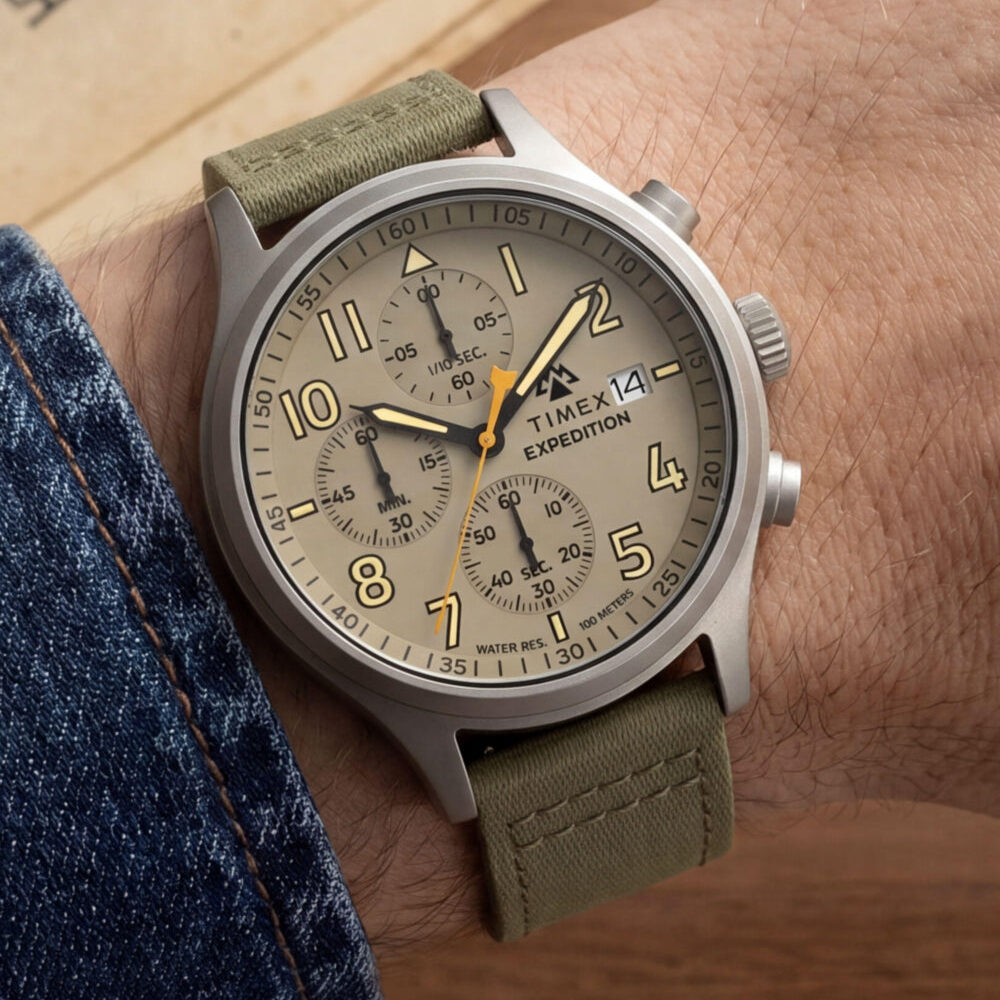 Expedition® Sierra Chronograph 43mm Fabric Strap Watch