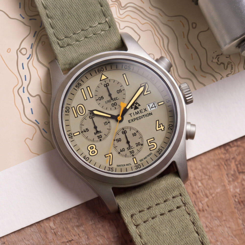 Expedition® Sierra Chronograph 43mm Fabric Strap Watch