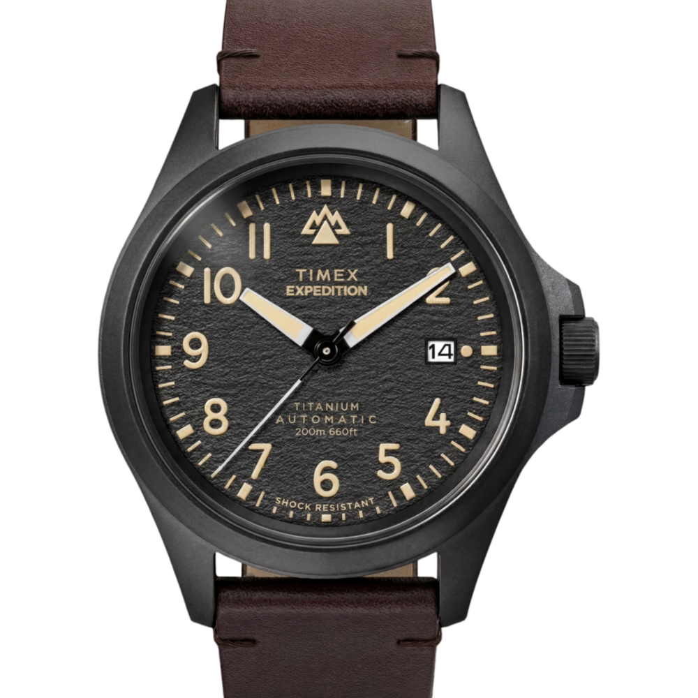 Expedition® Field Post Titanium Automatic 41mm Leather Strap Watch
