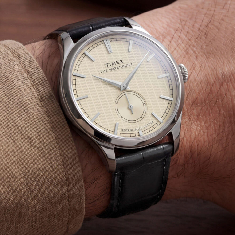 Waterbury Classic Sub-Second 39mm Leather Strap Watch