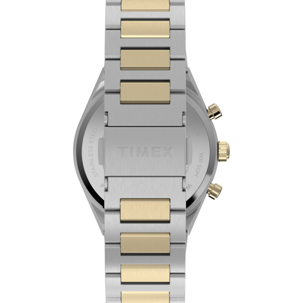 Q Timex Continental Chronograph 36mm Stainless Steel Bracelet Watch